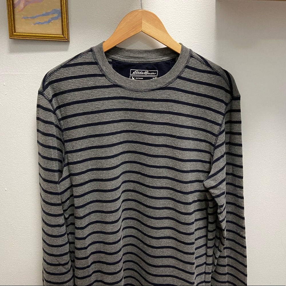 Eddie Bauer Striped Winter Long-John Thermal Shirt